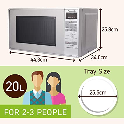 20L Solo Microwave Oven (NN-ST26JMFDG, Silver, 51 Auto Cook Menus)