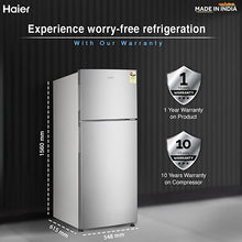 Load image into Gallery viewer, Haier 240L 2 Star Frost Free Double Door Top Mount Refrigerator (HEF-252EGS-P, Moon Silver)