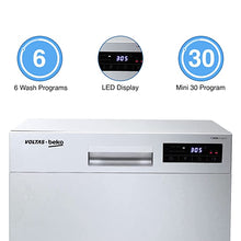 Load image into Gallery viewer, Voltas Beko 8 Place Settings Table Top Dishwasher (DT8S, Silver, Inbuilt Heater)