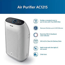 Load image into Gallery viewer, Philips Ac1215/20 Air Purifier, Long Hepa Filter Life Upto 17000 Hours, Removes 99.97% Airborne Pollutants, 4-Stage Filtration With True Hepa Filter(White)