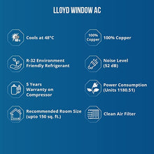 Load image into Gallery viewer, Lloyd 1.5 Ton 3 Star Fixed Speed Window AC (Copper, 2023 Model, White with Silver Deco Strip, GLW18C3YWSEW)