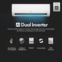 Load image into Gallery viewer, LG 1 Ton 4 Star AI DUAL Inverter Split AC (Copper, AI Convertible 6-in-1 Cooling, HD Filter with Anti Virus Protection, 2023 Model, RS-Q13JNYE, White)