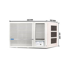 Load image into Gallery viewer, Blue Star 1 Ton 3 Star Fixed Speed Window AC (Copper, Turbo Cool, Humidity Control, Fan Modes-Auto/High/Medium/Low, Hydrophilic Blue Fins, Dust Filters, Self-Diagnosis, 2023 Model, WFB312LN, White)
