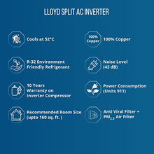 Load image into Gallery viewer, Lloyd 1.5 Ton 3 Star Inverter Split AC (5 in 1 Convertible, Copper, Anti-Viral + PM 2.5 Filter, 2023 Model, White, GLS18I3FWAMC)