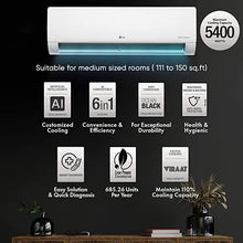 Load image into Gallery viewer, LG 1.5 Ton 5 Star AI DUAL Inverter Split AC (Copper, Super Convertible 6-in-1 Cooling, HD Filter with Anti-Virus Protection, 2023 Model, RS-Q19YNZE, White)
