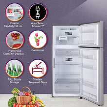 Load image into Gallery viewer, LG 380 L 3 Star Frost-Free Smart Inverter Wi-Fi Double Door Refrigerator (GL-T412VPZX, Shiny Steel, Convertible &amp; Door Cooling+, Gross Volume- 408 L)