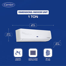 Load image into Gallery viewer, Carrier 1 Ton 3 Star AI Flexicool Inverter Split AC (Copper, Convertible 4-in-1 Cooling,Dual Filtration with HD &amp; PM 2.5 Filter, Auto Cleanser, 2023 Model,ESTER Exi - CAI12ER3R33F0,White)
