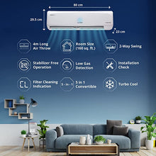 Load image into Gallery viewer, Lloyd 1.5 Ton 3 Star Inverter Split AC (5 in 1 Convertible, Copper, Anti-Viral + PM 2.5 Filter, 2023 Model, White, GLS18I3FWAMC)
